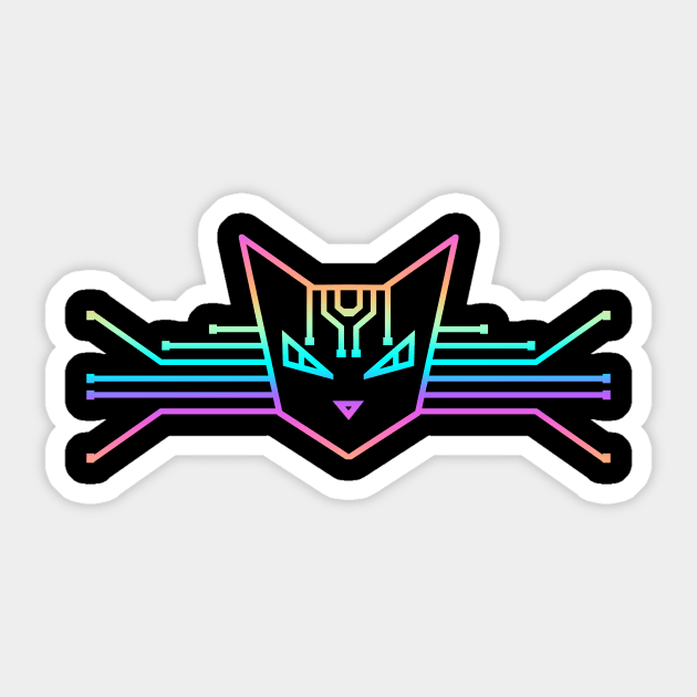 Cyber Cat Sticker by SaurianDandy